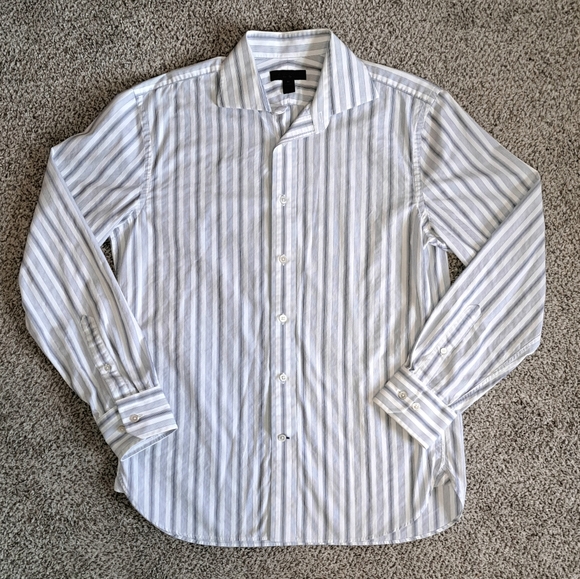 Express Other - Express Design Studio Men's Blue and White Stripe Dress Shirt Size Medium